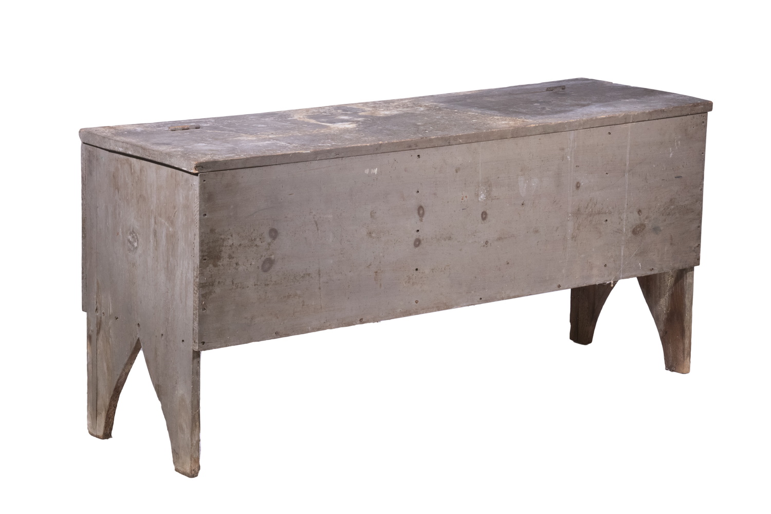 Appraisal: PAINTED PINE GRAIN CHEST th c Grey Painted Hinged top