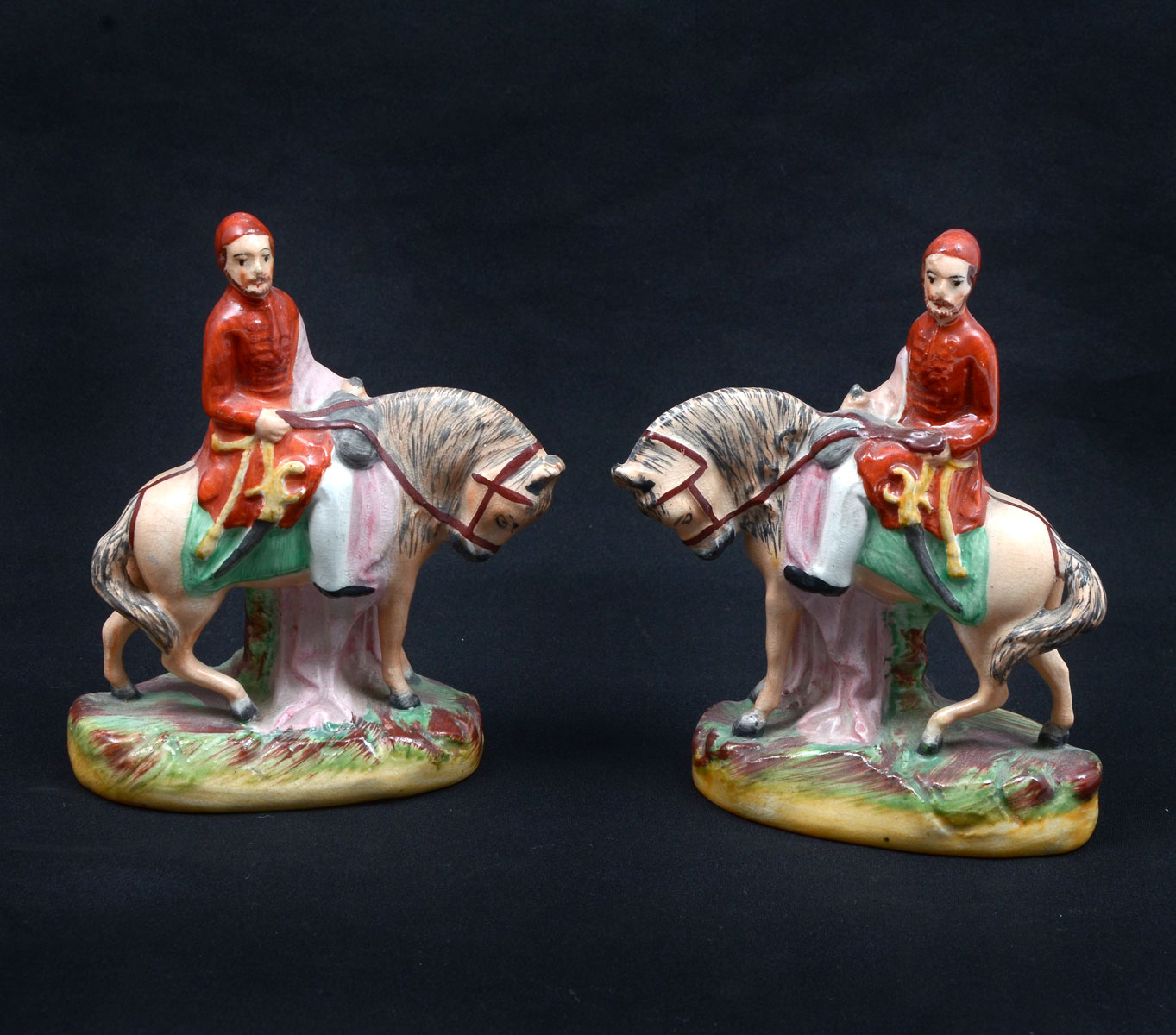 Appraisal: PAIR OF ROYAL STAFFORDSHIRE STATUES - Opposing th century Staffordshire