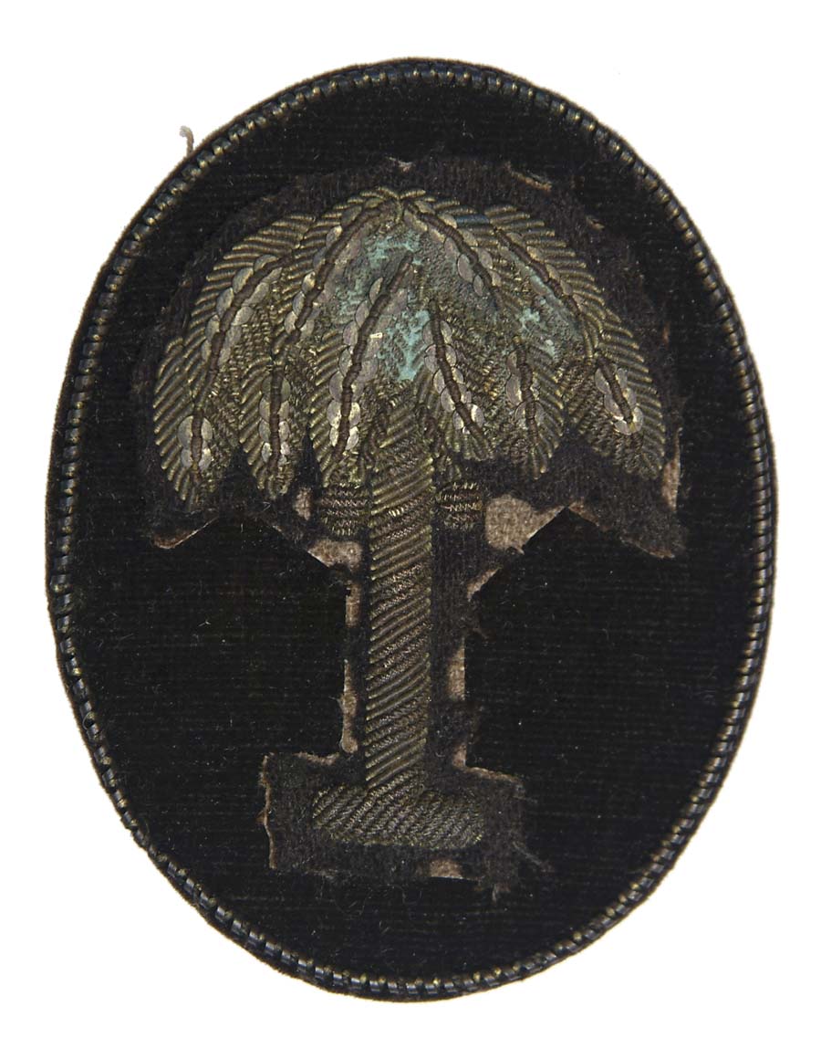 Appraisal: RARE EMBROIDERED SOUTH CAROLINA PALMETTO TREE HARDEE HAT DEVICE Bullion