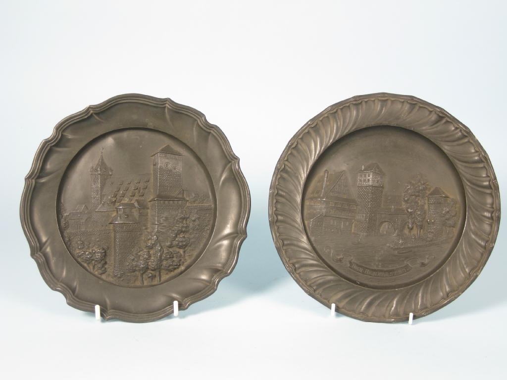 Appraisal: Two German pewter Plates embossed 'Der Henkersteg' etc