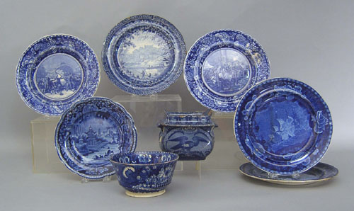 Appraisal: Eight pieces of blue Staffordshire