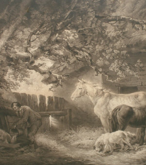 Appraisal: Manner of George Morland - - Feeding the horses mezzotints