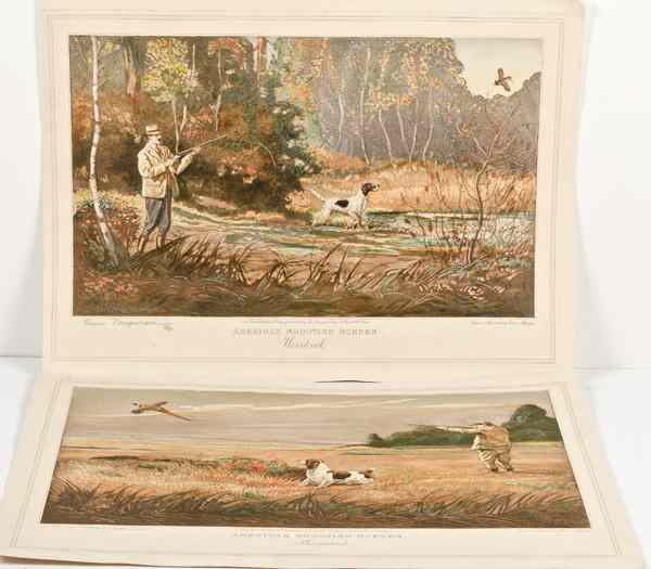 Appraisal: American Shooting Scene Prints Titled Woodcock and Pheasant Prints measures