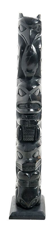 Appraisal: Northwest Coast Carved Argillite Model Totem probably early th century