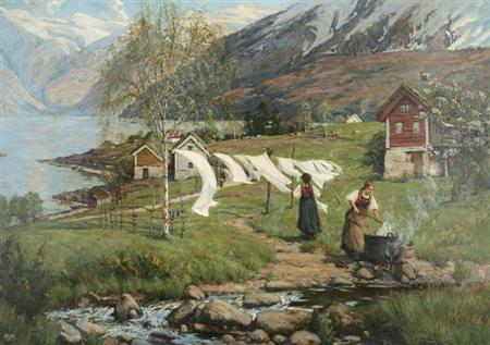 Appraisal: Alfred Heaton Cooper British - Laundry by the Lake Estimate