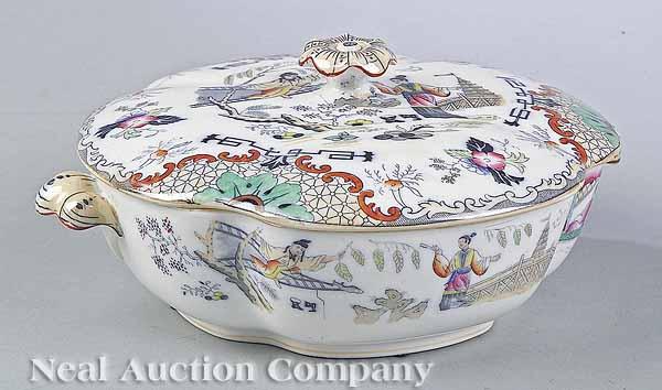 Appraisal: A Victorian Ironstone Covered Vegetable Dish c marked P Regent