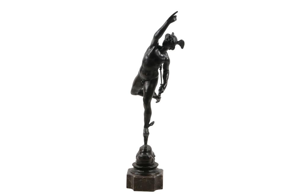 Appraisal: AFTER GIAMBOLOGNA MERCURY bronze inches high Condition