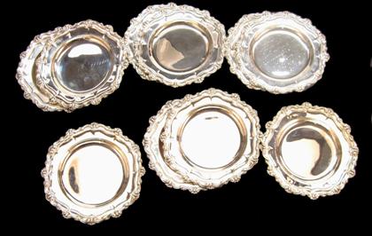 Appraisal: Ten sterling silver berry plates by Baily Banks and Biddle