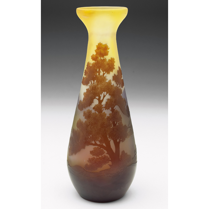 Appraisal: Nice Galle vase cameo landscape in brown green and blue