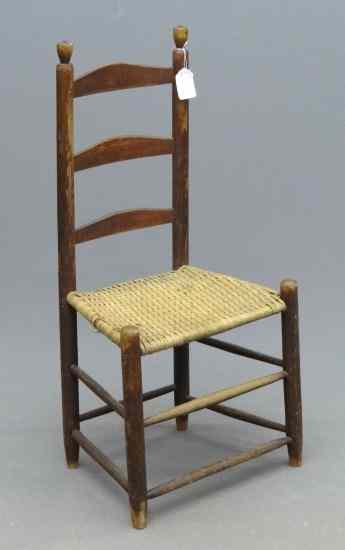 Appraisal: th c Bergen County splint seat side chair in red