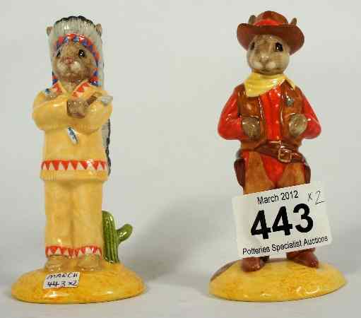 Appraisal: Royal Doulton Bunnykins Figures Cowboy DB and Indian DB both