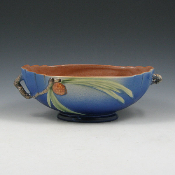 Appraisal: Roseville Pine Cone bowl in blue Marked Roseville - Mint