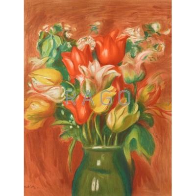 Appraisal: JEAN RENOIR French - Two lithographs in color tulips and