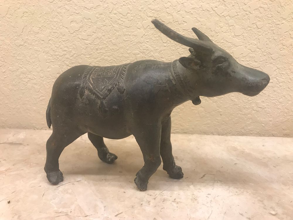 Appraisal: Bronze Image of Nandi A fine bronze of sculpture of