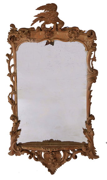 Appraisal: AN ANTIQUE CARVED PINE FRAMED PIER GLASS OR MIRROR in