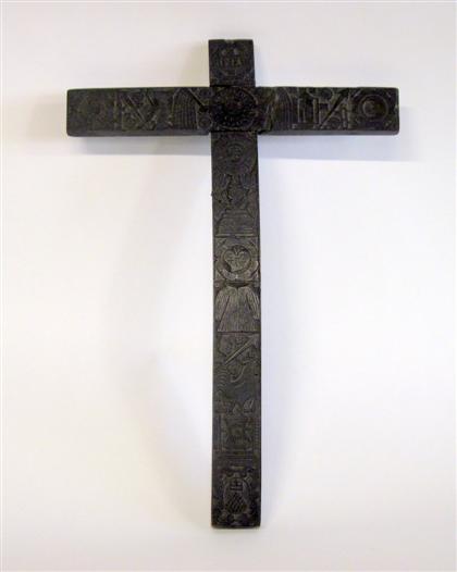 Appraisal: Spanish Colonial ebonized crucifix th century