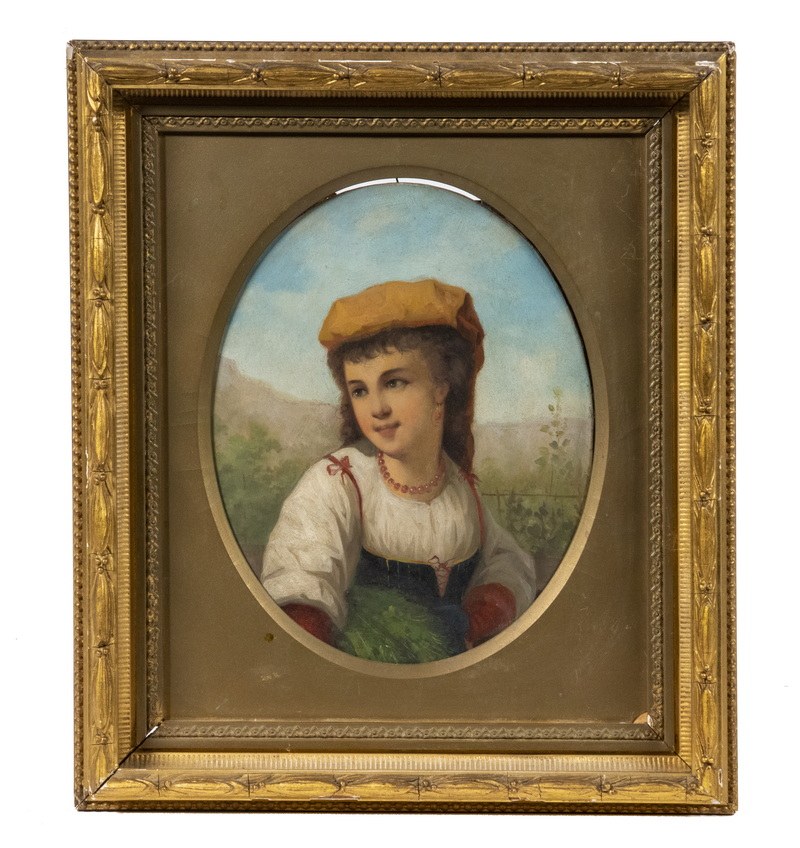 Appraisal: ITALIAN GRAND TOUR PAINTING OF A YOUNG TYROLESE GIRL Portrait