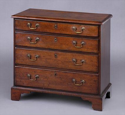 Appraisal: GEORGE III MAHOGANY BACHELOR'S CHEST The applied molded top above