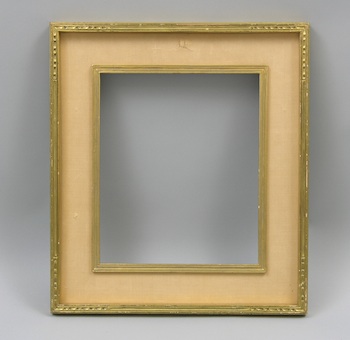 Appraisal: An Arts Crafts Style Frame with Silk Clad Panel A