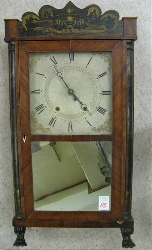 Appraisal: EMPIRE MAHOGANY SHELF CLOCK Eli Terry Sons Plymouth Connecticut c