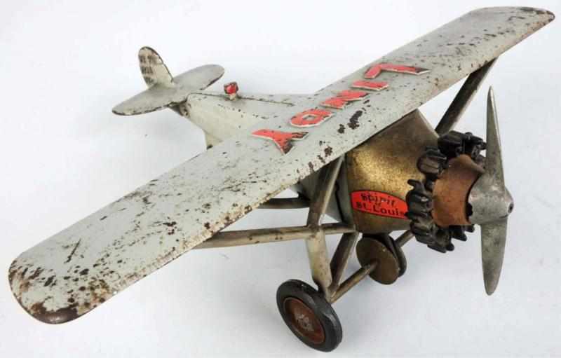 Appraisal: Cast Iron Lindy Spirit of St Louis Airplane Toy American