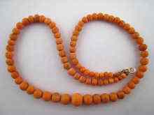 Appraisal: A graduated coral bead necklace approx cm largest bead approx