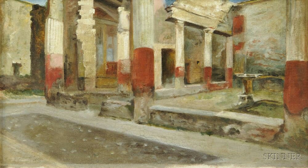 Appraisal: British School th Century Interior Ruins of Pompeii Unsigned with