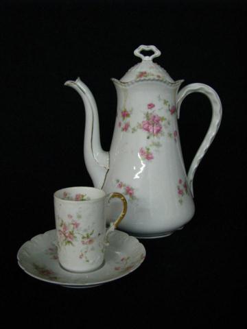 Appraisal: Theodore Haviland porcelain coffee service coffee pot with curved spout