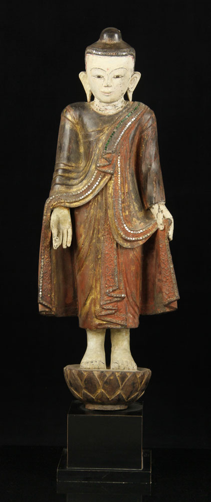 Appraisal: - th C Burmese Standing Buddha th century Burmese Mandalay