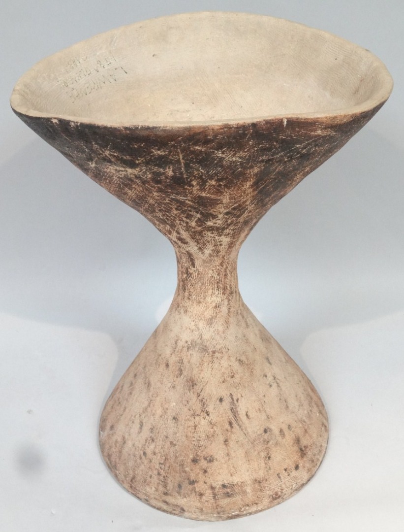 Appraisal: A modern Gustavberg style Studio pottery sculpture in inverted hourglass