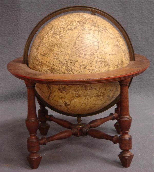 Appraisal: Georgian mahogany terrestrial globe with printed label A New Accurate