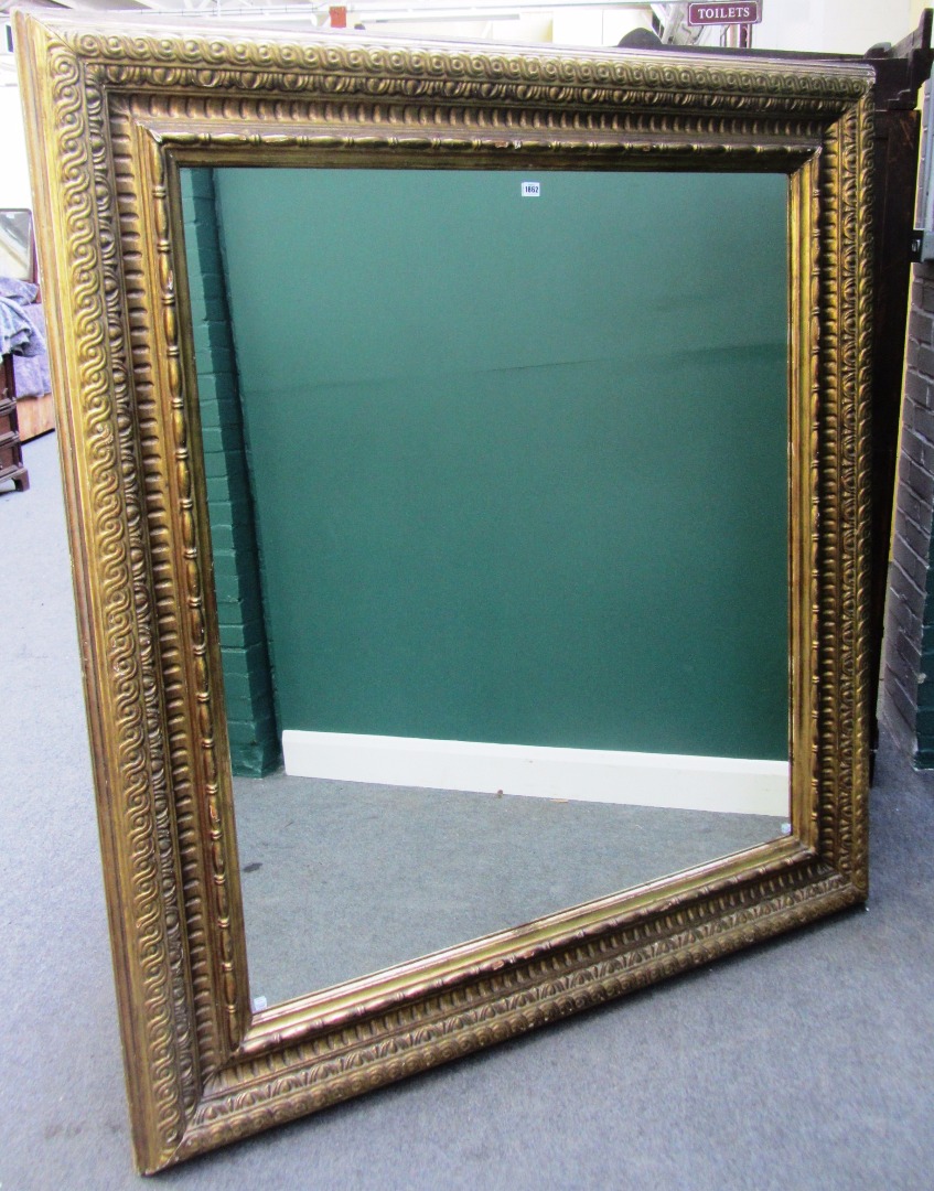 Appraisal: A large th century and later gilt framed mirror with