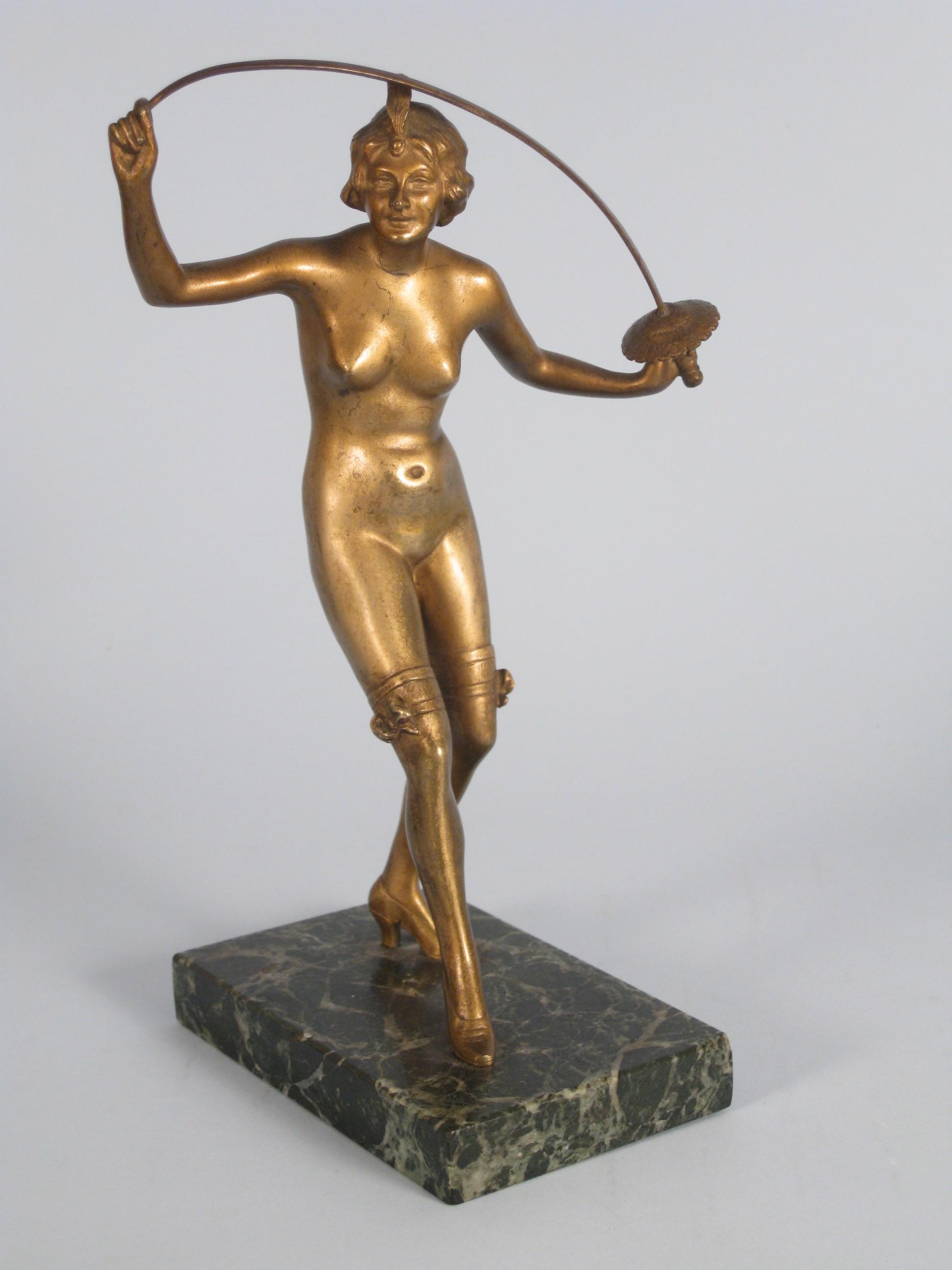 Appraisal: A bronze Bruno Zach Figure of a female nude holding