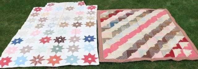 Appraisal: LOT OF TWO TH CENTURY HAND SEWN QUILTS TOINCLUDE A