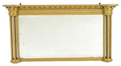 Appraisal: A Victorian overmantel mirror later gilt painted with bowed ends