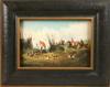 Appraisal: OOP- Hunt Scene signed lr 'McRidert ' in painted frame