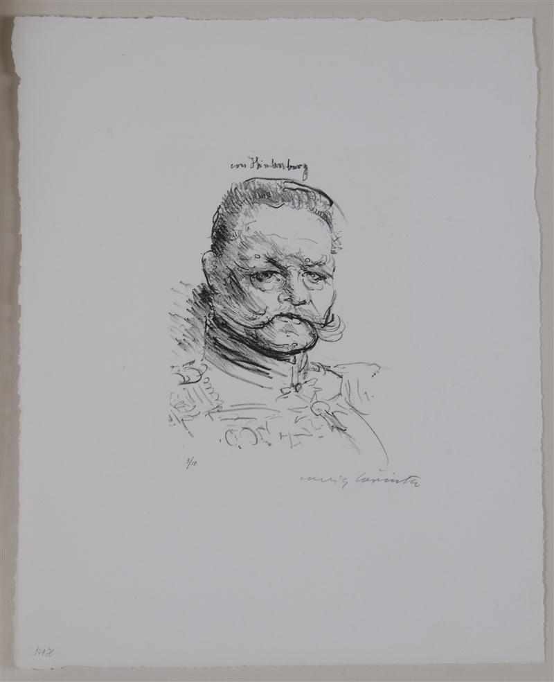 Appraisal: LOVIS CORINTH GERMAN - PORTRAIT OF ''HINDENBURG'' Lithograph on paper