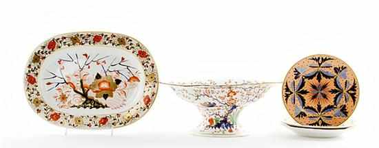 Appraisal: Derby porcelain centerbowl platter and plates circa various patterns comprising