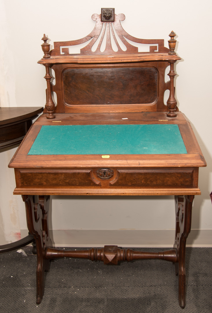 Appraisal: Victorian walnut writing desk