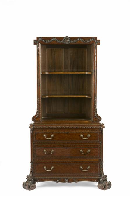 Appraisal: A fine Victorian mahogany bookcase cabinet circa by H Samuel