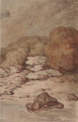 Appraisal: THOMAS ROWLANDSON British - A river in spate signed 'T