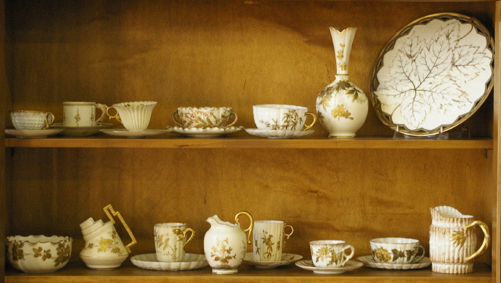 Appraisal: Interesting Twenty-Four-Piece Collection of Hand-Painted American Belleek Porcelain comprised of