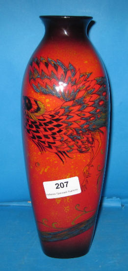 Appraisal: Royal Doulton Sung Vase of a Bird in Paradise Not