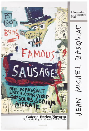 Appraisal: JEAN-MICHEL BASQUIAT FAMOUS SAUSAGE x inches x cm Condition A-