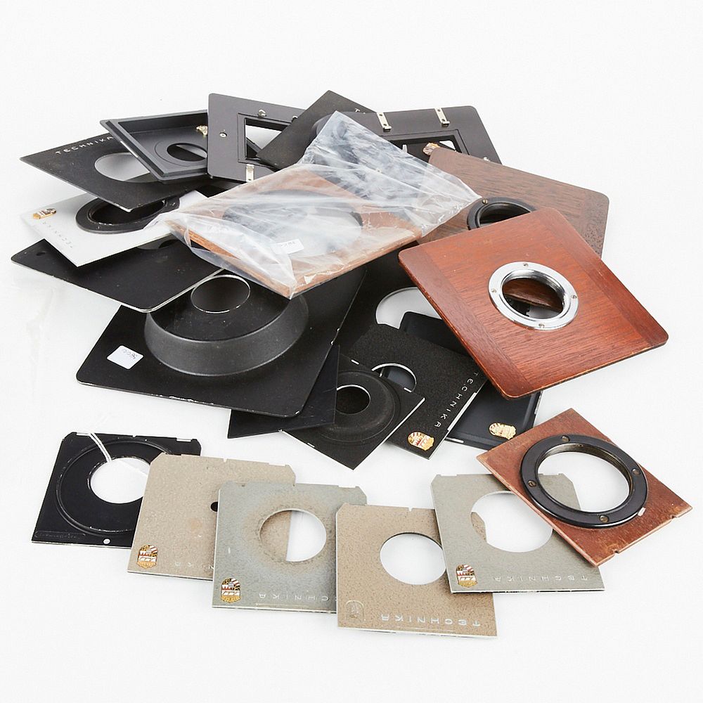 Appraisal: Grp Camera Lens Boards Including Linhof Group of camera lens