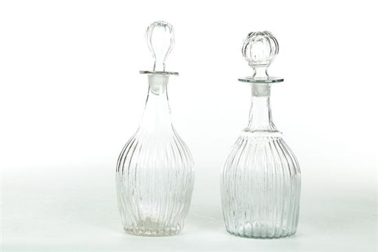 Appraisal: TWO -MOLD DECANTERS American nd quarter- th century GI- Type