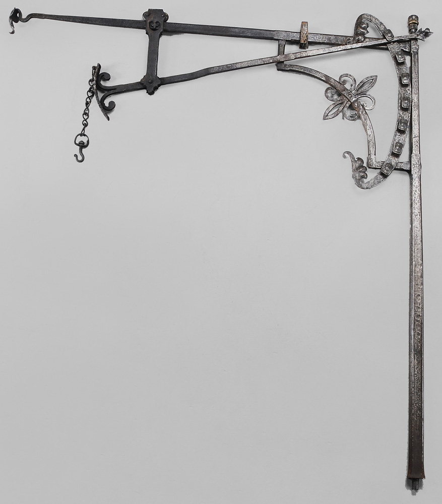 Appraisal: th Century Style Hand- Wrought Fireplace Crane made by George