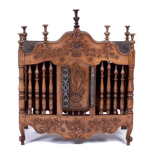 Appraisal: A Louis XV Style Walnut Panetiere Height x width x