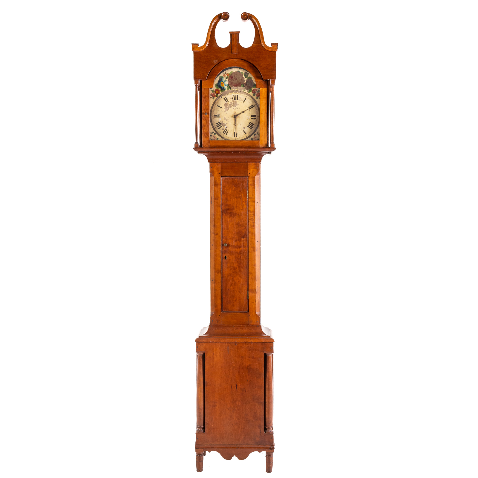 Appraisal: FEDERAL CHERRY WOOD TALL CASE CLOCK Circa - having painted