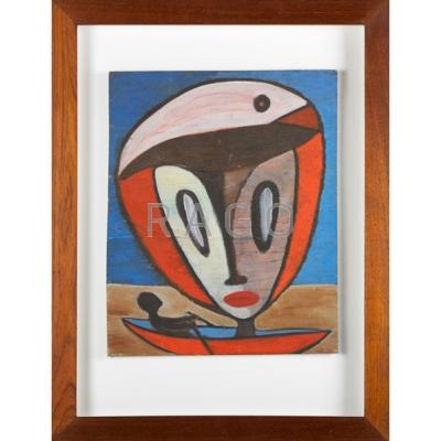 Appraisal: EDWIN SCHEIER - Gouache painting on panel framed by the